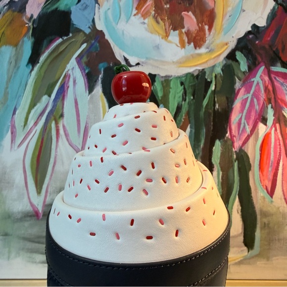 NWT Kate Spade Novelty Ice Cream Sundae Crossbody Bag Cream Navy Cherry Accent - Picture 7 of 12